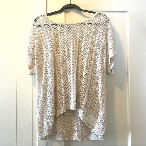 ✨ Worthington Lace Cream & Golden Sparkle Sweater Size XL LIKE NEW - Picture 3 of 10